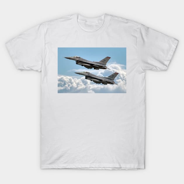 F16 Fighting Falcon Warhawks T-Shirt by SteveHClark